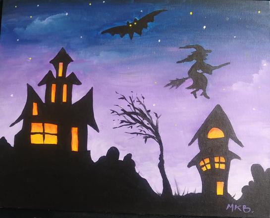 halloween, sip and paint